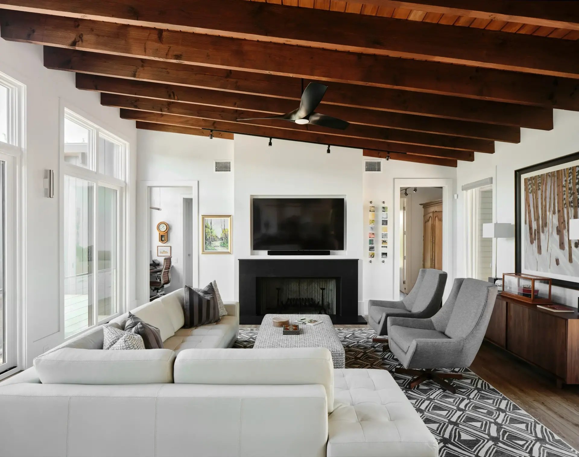 Luxury custom home interior featuring modern kitchen design