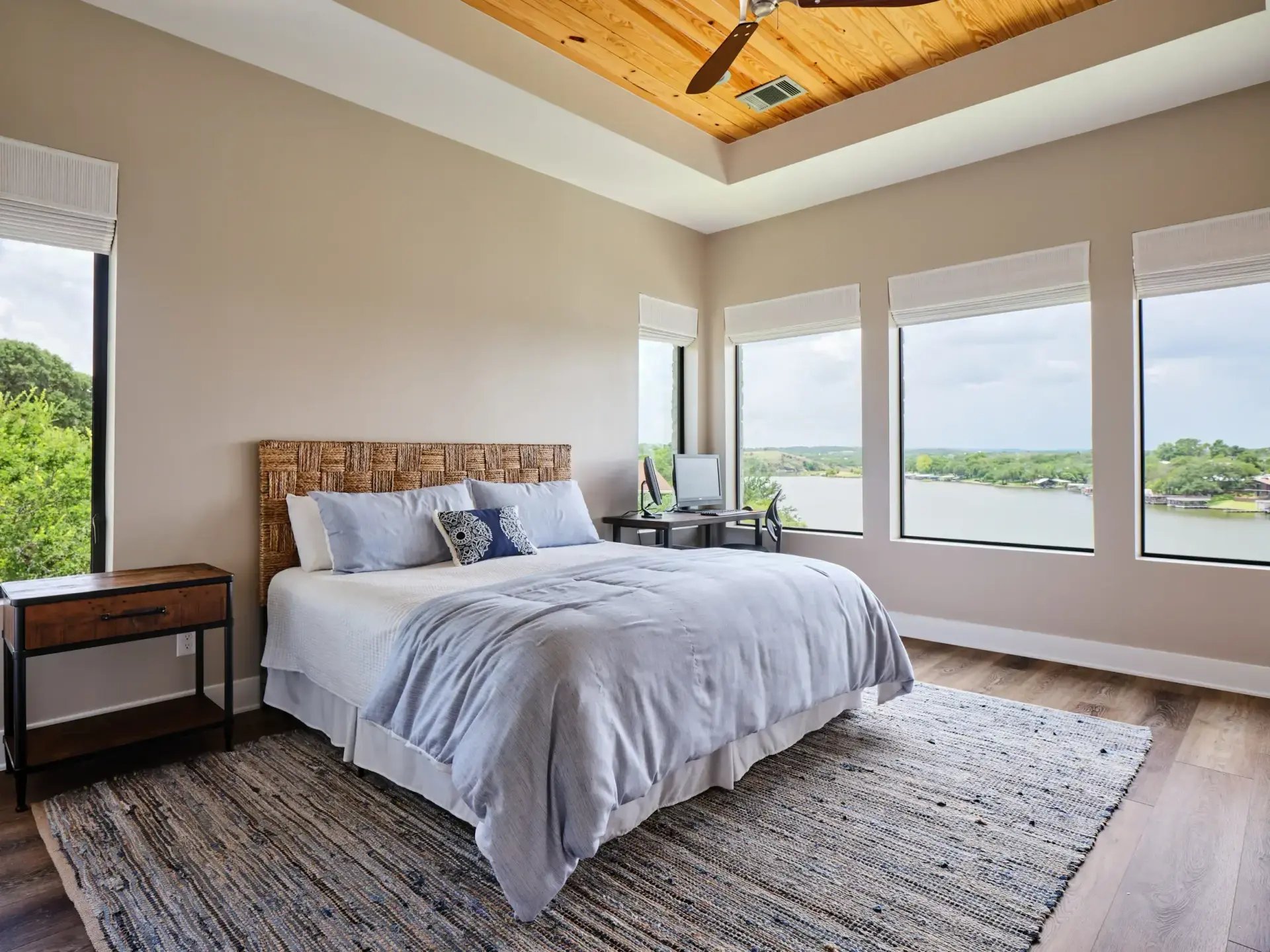 Stunning waterfront luxury custom home with private boat dock and expansive lake views on Lake LBJ